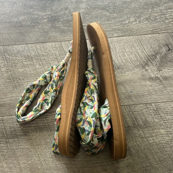 Sanuk #1124156 Sling Soft Top Floral Spring Sandal Women Size  8 green - Picture 4 of 10